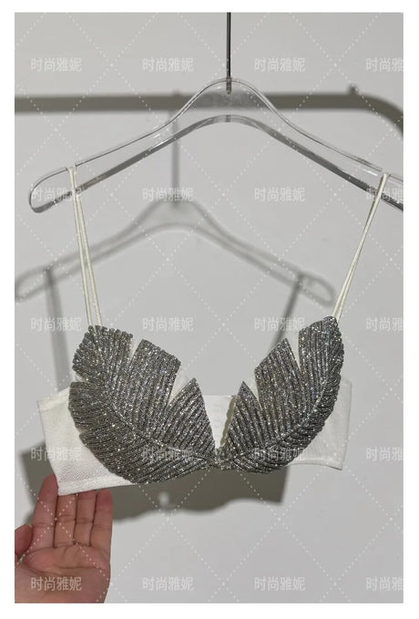 New Internet Celebrity Diamond Studded Bikini Tops, Bras, Stage Performance Costumes, Sexy Luxury Bras, And Chest Accessories