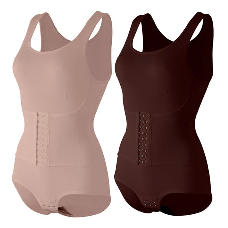 Women Bodysuit Shapewear with Zipper Belt Tummy Control Fajas Body Shaper Snap Crotch Waist Trainer Slimming Cincher Corset Tops