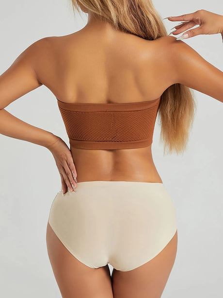 Women's Plus Size Strapless Front Closure Bandeau Bra Seamless Wireless Bralette Tube Top Non-Slip Everyday Brassiere