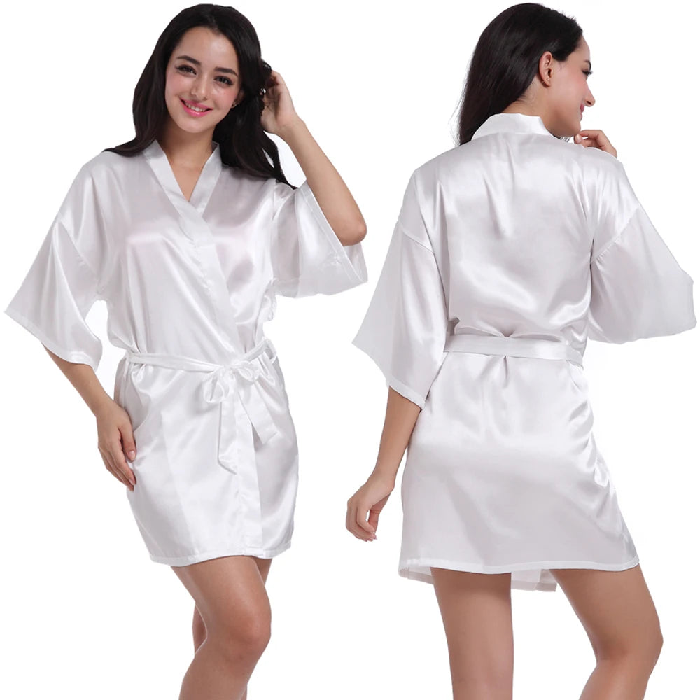 Customized Logo Wedding Date Name Bathrobe Faux Silk Bridal Robe Bride Bridesmaid Wedding Robes Woman Bachelorette Preparewear