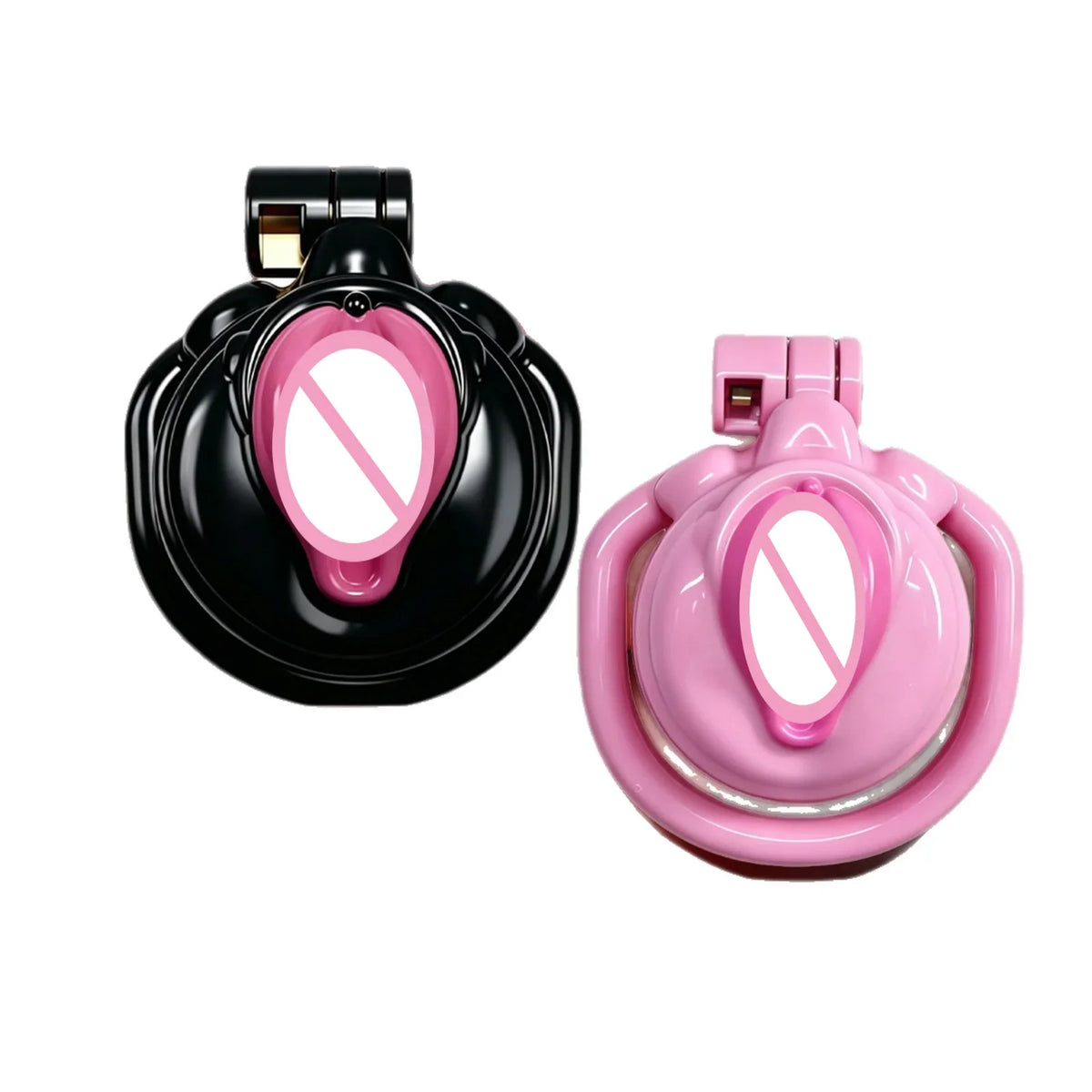 New Sissy Simulation Vagina Cock Cage Stainlesswith 4 Penis Rings Chastity Lock Man Chastity Belt Man's Sex Products Sex Toy 18+
