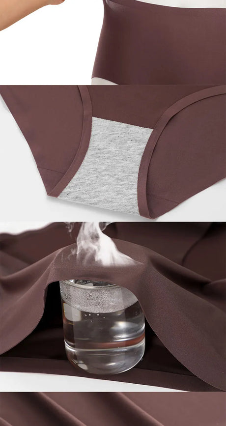 FINETOO 5Pcs Women's Panties Seamless Underwear Invisibles Briefs High Waist Full Coverage Breathable Moisture Wicking Underpant
