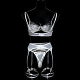 Women's Red Lace Lingerie Set with Underwire Bra High Waist Garter Belt Thong and Thigh Straps Romantic Bedroom Outfit Set 2026
