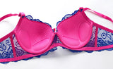 Sexy Lace Push Up Bra for Women - Underwire Demi Cup Lingerie - Comfortable Wireless T-Shirt Bras Ultra Thin Breathable Support
