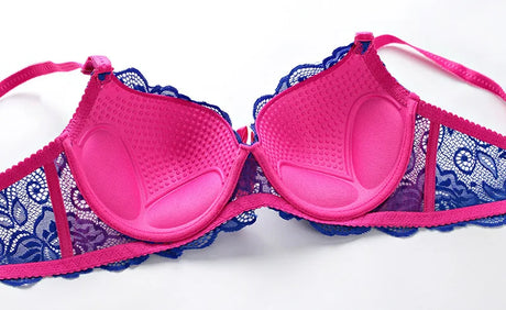 Sexy Lace Push Up Bra for Women - Underwire Demi Cup Lingerie - Comfortable Wireless T-Shirt Bras Ultra Thin Breathable Support