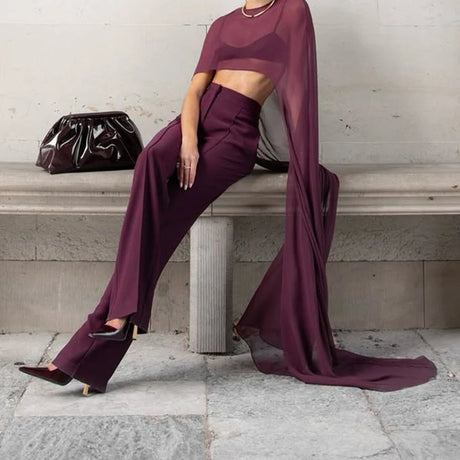 Chiffon Cape for Women Vintage Sheer Mesh Shawl Wraps Asymmetrical Flowy Capelets for Evening Dress Crop Cover Up Poncho Tops