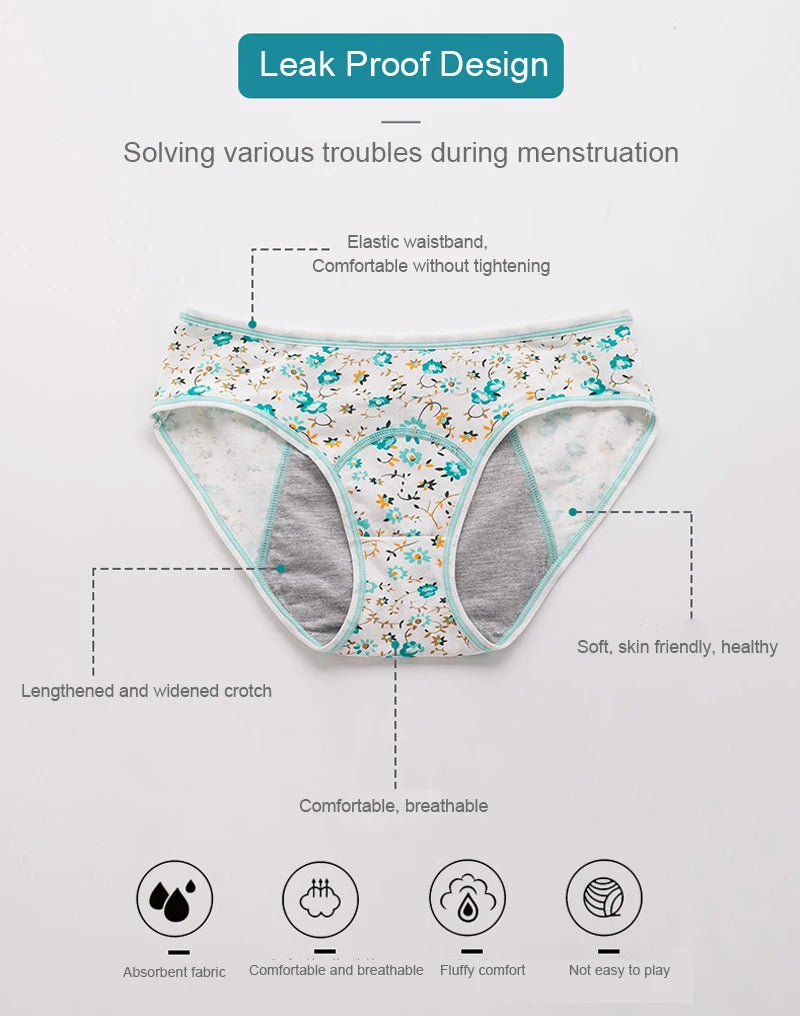 3pcs/Set Leak Proof Menstrual Panties Girls Period Underwear Sexy Pants Physiological Underwear New Product Waterproof Briefs