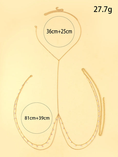 Sexy backless body chain new style pendant metal high-grade chest chain alloy Body chain