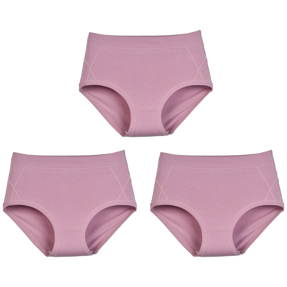 3Pcs Women's Cotton High Waist Panties Underwear Female Large Intimate Lingerie Briefs Woman Underpants Panty Panti New 2025