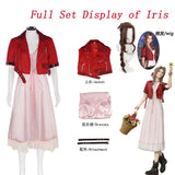 Fantasy VII Cosplay Game FF7 Aerith Gainsborough Cosplay Costume Aerith Coat and Dress Full Set Halloween Party Outfits