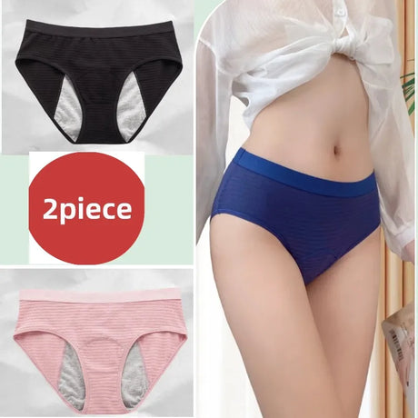 2PCS/set Leak Proof Menstrual Panties Cotton Shorts for Women Waterproof Briefs Intimates Physiological Female UnderwearXS-2XL