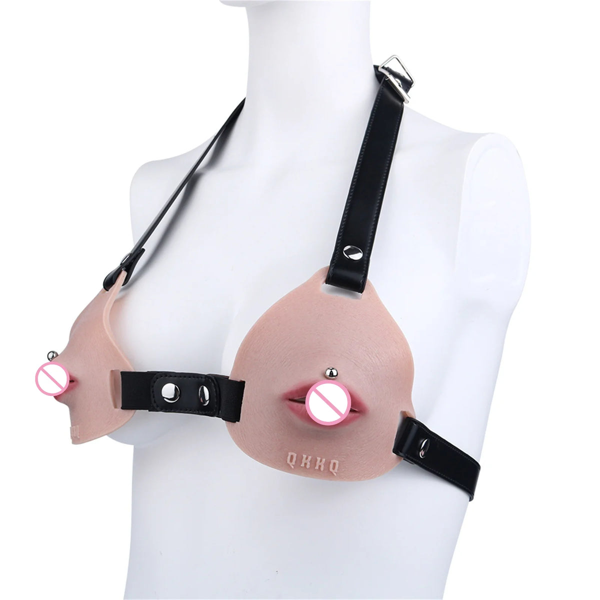 Female Fake Mouth Lip Ring Labia Wearing Silicone Lingeries Exotic Accessories Adjustable Underwear Couple Play Woman Adult Toys