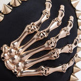 Gothic Punk Bra Gold Rivet Skeleton Hands Fashion Push Up Bras for Women Sexy Corset Top Party Club Dance Wear
