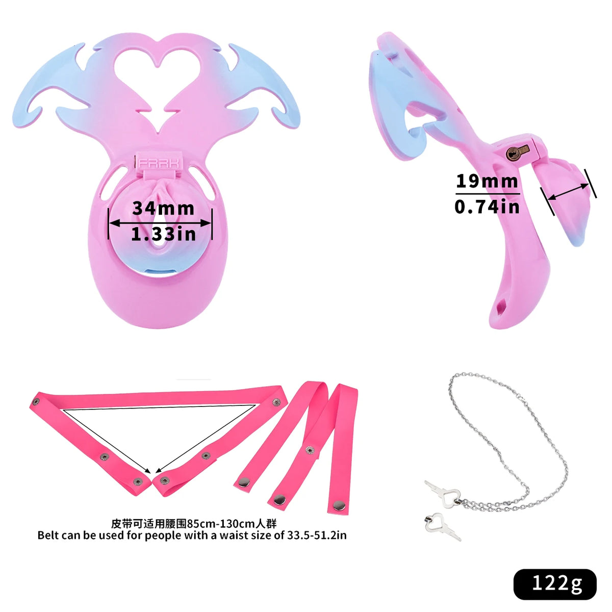 LICKER ABS Simulated Labia Cross-dresser Chastity Cage With loyalty Belt Wear Abstinence BDSM Penis Bondage Toys For Sissy Men