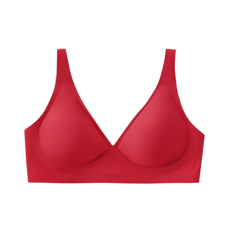 SUJIIN Sexy Wireless Bras for Women Plunge Seamless Invisible Padded Push Up Bra Comfortable Smoothing Female Bralette Bh MX074G