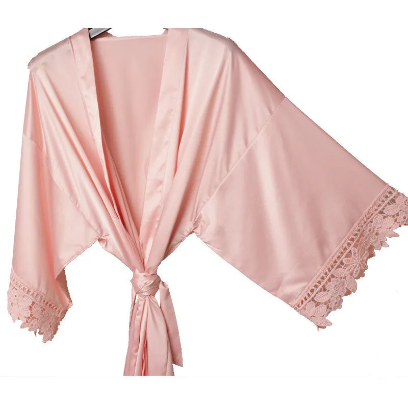 Personalised Sega Floral Wreath Robes Custom Bridal Robe Satin Wedding Bridesmaid Kimono Dressing Gown Bride to be Robe