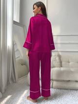 Women's Pajama Set Sleepwear Suit Loungewear Pj Set Satin Long Sleeve Tops With Pants 2 Pieces Pjs Pajamas for Women Pyjama