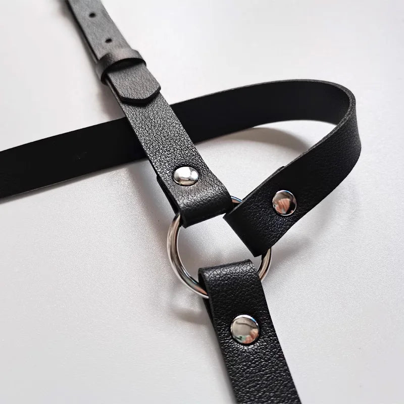Women Fashion Harness Pu Leather Studded Decor Harness Adjustable Harness Belt Gothic Harness Bondage Lingerie Chest Harness