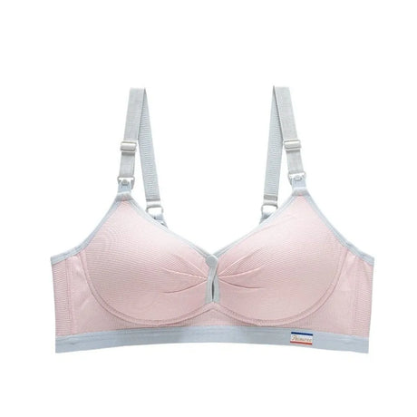 Pure Cotton Double Button Breastfeeding Bra Soft Comfortable Seamless Breathable Maternity Bra Anti Sagging No Underwire