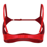 Womens Satiny 1/4 Cup Bra Solid Cut Out Adjustale Straps Underwired Shelf Bra Hollow Out Supportive Balconette Bra Underwear