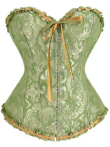 Women Bustier Corset Victorian Gothic Jacquard Front Busk Waist Cincher Halloween Party Wear
