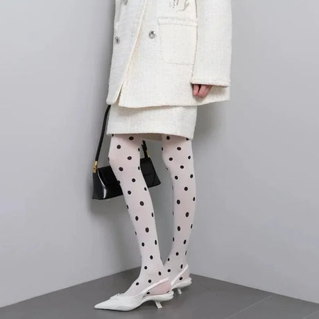 Y2k Girls Polka Dot Tights Women Winter Vintage Pantyhose Leggings Fashion Silky Sexy Crash Slimming Tights Elastic Stockings