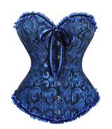 Women Bustier Corset Victorian Gothic Jacquard Front Busk Waist Cincher Halloween Party Wear