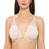 DELIMIRA Women's Front Closure Racerback Bras Plus Size Full Coverage Supportive Underwire Plunge Unlined Bra Underwear