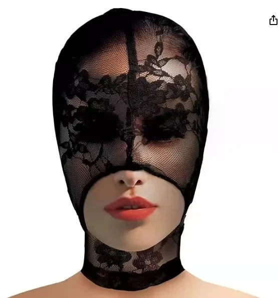 Women Lace Cosplay Multi‑Style Black Mesh Fishnet Full Face Mask Stretch Face Cover Halloween Masquerade Carnival Accessory