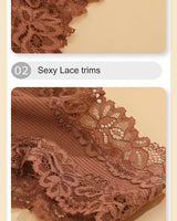 3PCS/Set Sexy Lace Seamless Cotton Brazilian Panties Women Ribbed Intimates Breathable Panties Low Waist Female Cotton Underwear