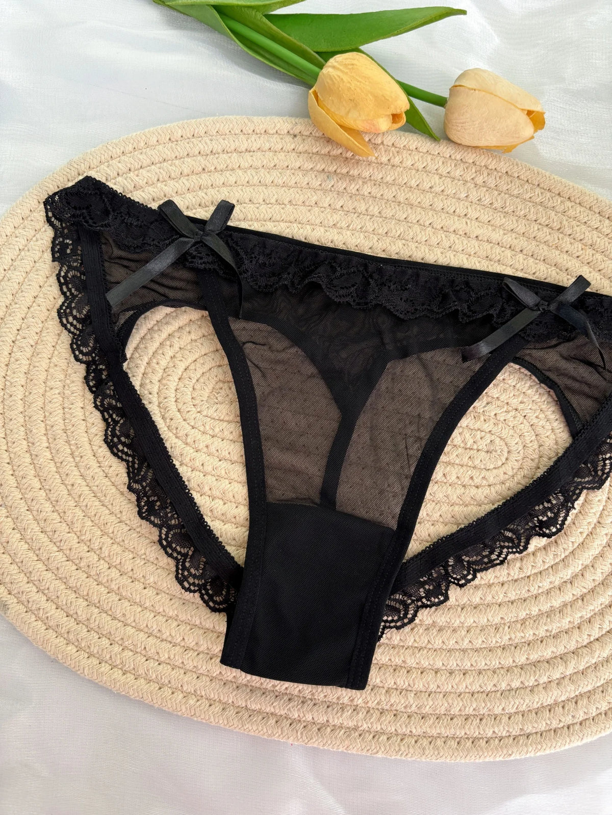 Custom Rhinestone Letter Name Underpants Sexy Mesh Panties Low Rise Hollow Hip Briefs Personalized Gift Wife Lover Anniversary