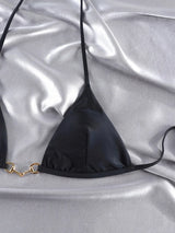 String Bikini Black Swimsuits High Cut Bikinis Bandage Swimwear Triangle Swimsuit New Style Swimsuit Holiday Beachwear