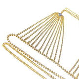 A set of women's sexy shiny rhinestone bra chain waist chain fashionable party crystal bikini set