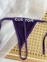 Personalized Custom Rhinestone Letter Name  Low Waist Strap Thong G-String Tanga Underwear Bikini Wife Girlfriend Custom Gift
