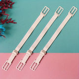 3-Pack Anti-Slip Bra Strap Holders | Adjustable Elastic Clips with Metal Buckles (Black/White/Beige)