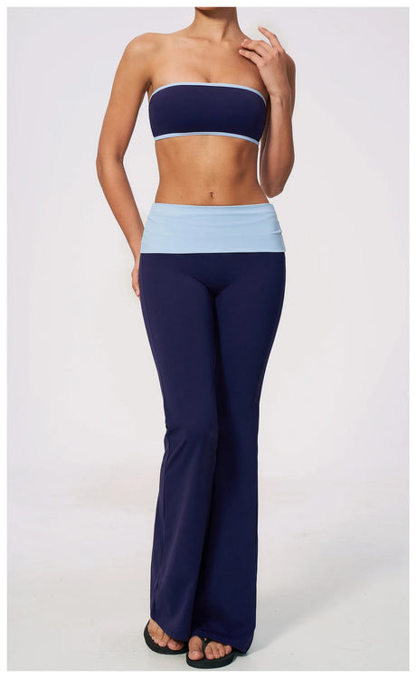 Summer Strapless Sports Bra Color blocked Women Quick-Drying Yoga Bra Women's Tube Top Fitness Chest Wrap Underwear Workout Bras