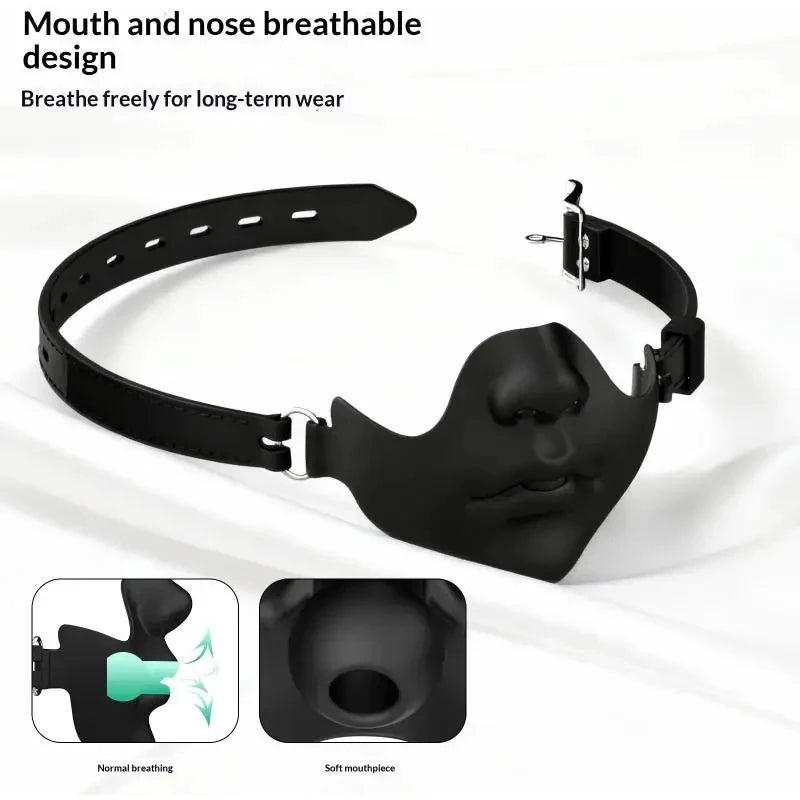 Halloween Glossy Half Face Mask Breathable Artificial Face Adjustable Elastic Mask DIY Party Role-playing Dress-up Accessories