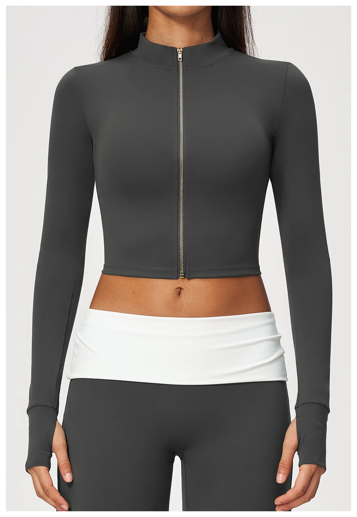 Yoga Long Sleeve Women's Zipper Sports Jacket Fitness Yoga Shirts Gym Top Activewear Running Coats Workout Clothes For Cycling
