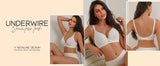 Sheroine Plus Size Women's Bra Full Coverage Ultra-thin Mesh Supportive Plunge T-Shirt Push Up Lift Everyday Lightly Lined Bras