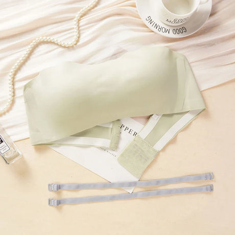 Strapless Seamless Push Up Bra for Women Non-Slip Anti-Sagging Bandeau Tube Top Invisible Underwear for Small Chest