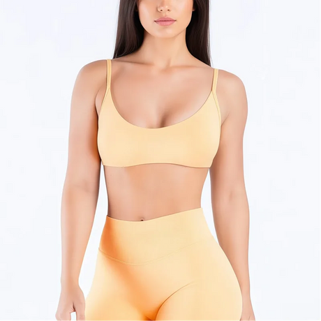 HISTELLO Impact Scoop Neck Bra Seamless Women Sports GYM Underwear Sexy Backless Yoga Clothing Naked Feeling Workout Fitness Bra