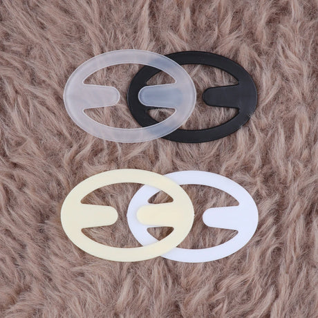 12/ pcs Elliptic shape Women Bra Strap Clips Fashion Wedding Party Invisible Bra Buckle Holders Underwear Non-slip Cross St