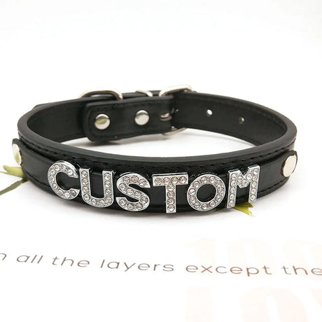 Goth Black PU Leather Customized Name Necklaces Sexy Letters Collar Choker Personalized Cosplay Custom Chocker Jewelry Gift