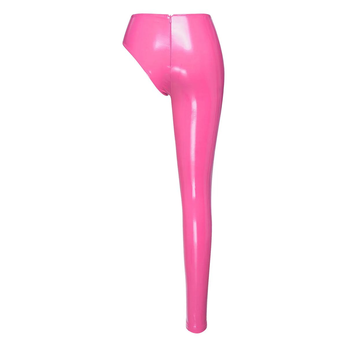 Womens Patent Leather Single-leg Pants Clubwear Glossy High Waist Leggings Tights Trousers for Rave Nightclub Party Pole Dance