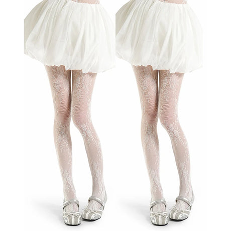 Cute Lolita Tights Women Sexy Lace Floral Thigh High Stockings Pantyhose Lingerie Hosiery Mesh Fishnet Stockings Women Tights