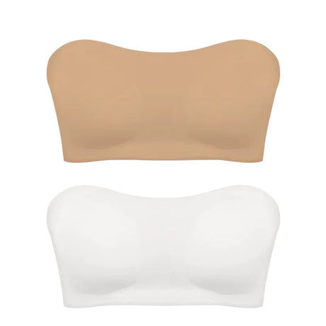 Women's Sexy Strapless Push Up Bra Removable Padded Seamless Ice Silk Top Women Invisible Beauty Back Anti-slip Off-shoulder Bra