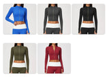 Yoga Long Sleeve Women's Zipper Sports Jacket Fitness Yoga Shirts Gym Top Activewear Running Coats Workout Clothes For Cycling