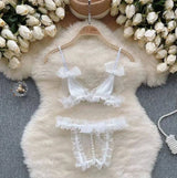 Women Sets Ruffled Apron Shorts Headband Maid Cosplay Costume Rabbit Officer Party Park Performance Sexy Suits Hotsweet Clothes