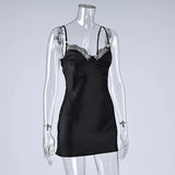 Simulated Silk Lace Splicing Pajamas 2026 Spring New Sexy Nightgown Lace-Up Robe Two-Piece Set Women's Home Wear