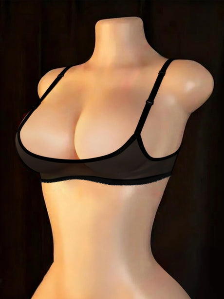 Ladies' sexy 1/4 Cup Mesh Bra, Sheer Wireless Breathable Balconette Bralette Top